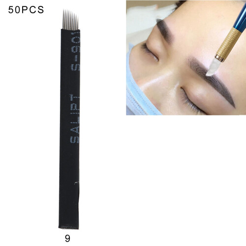 50pcs Microblading Tattoo Needles 9/12/14/16/21 Pins, 0.18mm 2