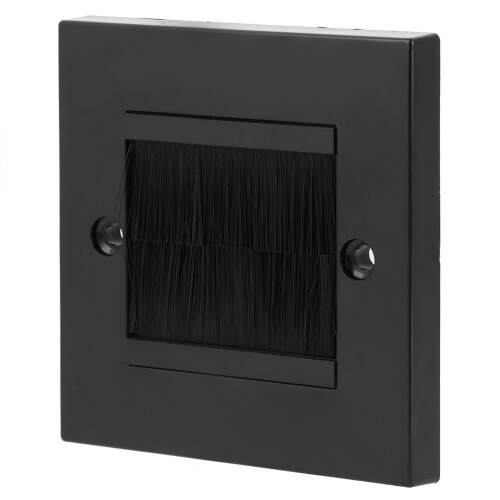 Dust-Stop Cable Cover Wall Plate Black Outlet Panel for Safe Wiring 2