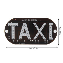 12V Blue LED Taxi Windscreen Indicator Sign Light 14x7cm with Suction Cups