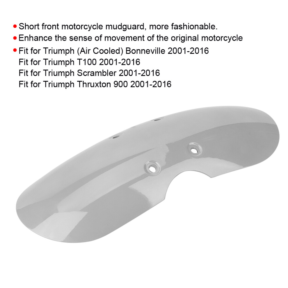 Triumph T100 Mudguard Front Cover Motorcycle Durable Material Silver 8191393278144