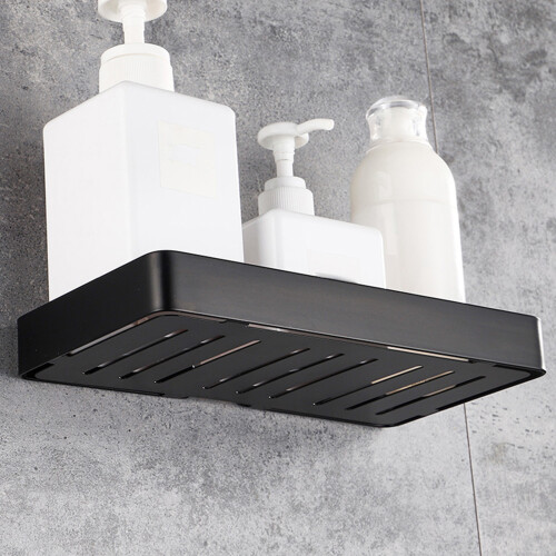 Durable Soap Drain Rack Wall Mounted Black 1