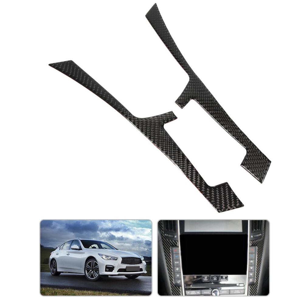 2Pcs Carbon Fiber Interior Center Control Cover Trim For Infiniti Q50 Q60 2013-2019 4611393278943