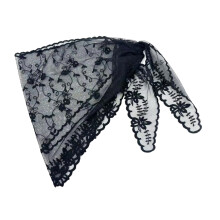 Modern Lace Waist Tie Soft Breathable Lace Waist Sash For-Black