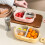 Portable Divided Plastic Lunch Box Food Container For-Yellow 5
