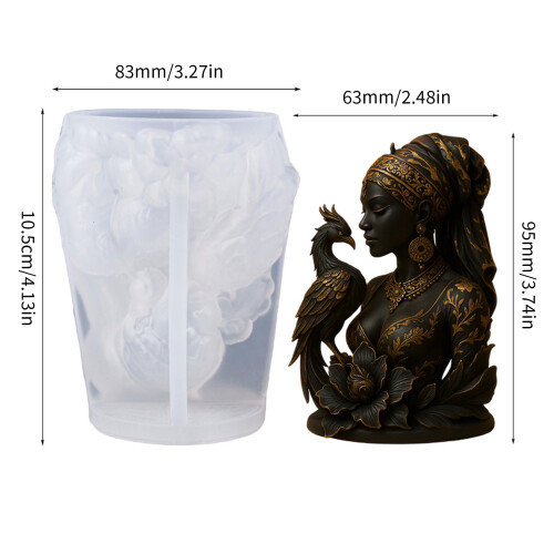 Afrikanische Göttin-Statue, Silikon-Kerzenformen, einfach zu 2