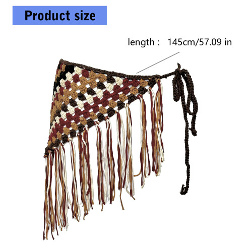 Openwork Corset Belt With Layered Fabric Decorative Hip Scarf 2