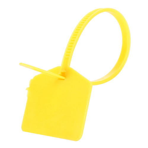Plastic Lock Ties 100Pcs 120mm Self Locking Bag Tags Yellow Suitcase Labels 2