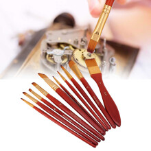 10Pcs Watch Cleaning Brush Set - Wooden Handle, Dust & Oil Removal