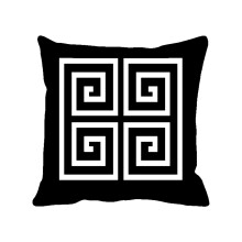 Polyesterpudebetræk 45x45 cm flerfarvet geometrisk
