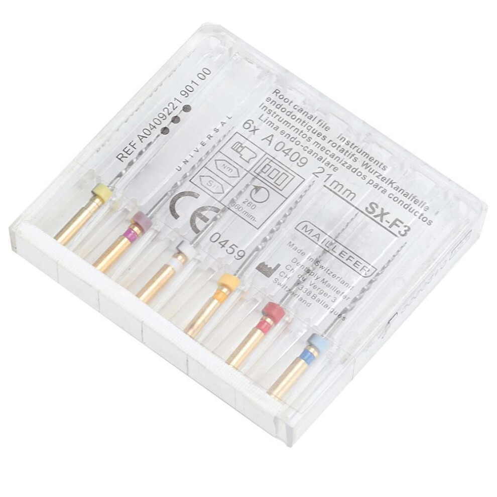 6Pcs Dental Niti Root Canal Files, 21mm Endodontic Needles