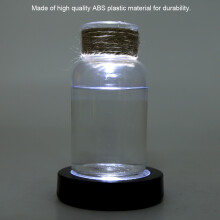 LED Wine Bottle Coaster Black Shell White Light 9.5cm Durable Eco-Friendly