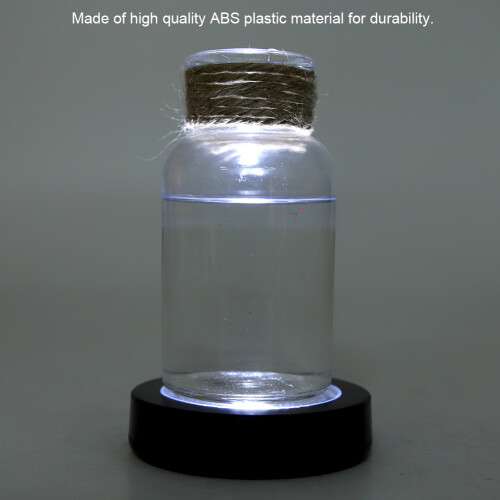 LED Wine Bottle Coaster Black Shell White Light 9.5cm Durable Eco-Friendly