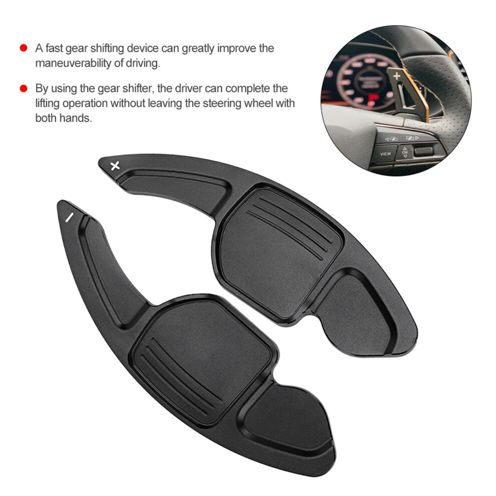 2Pcs Aluminum Gear Shift Paddles For A3 A4l A5 A6 A7 A8 S5 Black 7891393285135