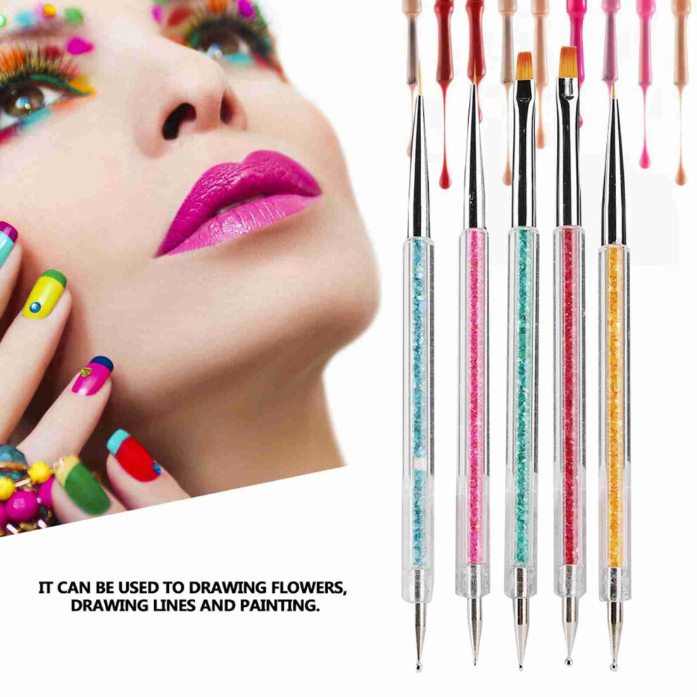 5Pc Manicure Brush Pen Set Plastic Durable