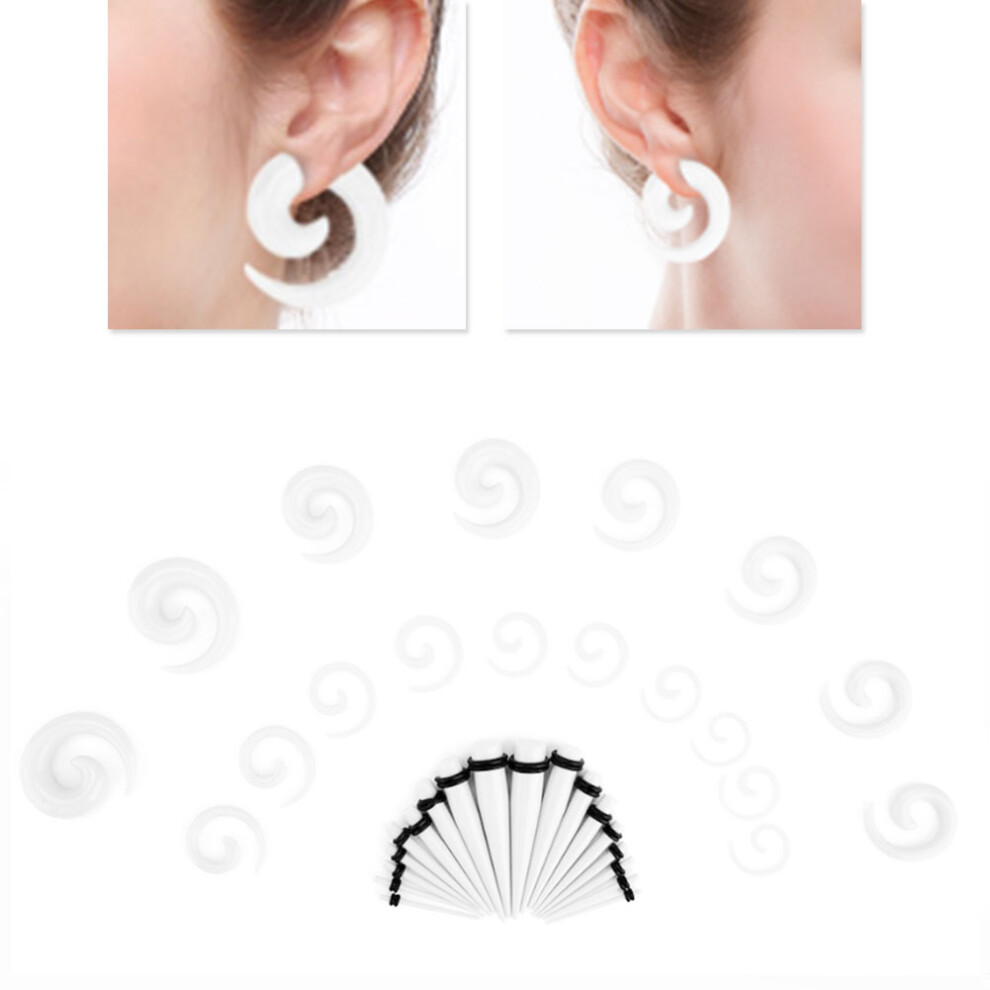 White Acrylic Snail Ear Expanders