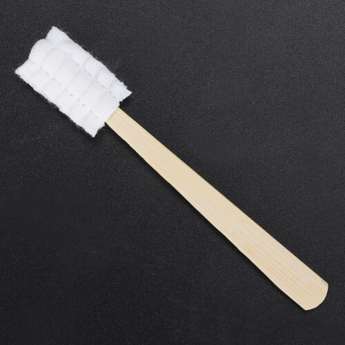 30pcs Disposable Bamboo Handle Maternity Gauze Toothbrush Mint Pack 2