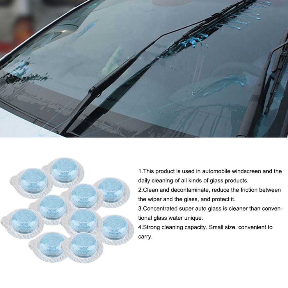 Car Windscreen Wiper Glass Cleaner Tablets 10Pcs Effervescent & Portable 4951393335421