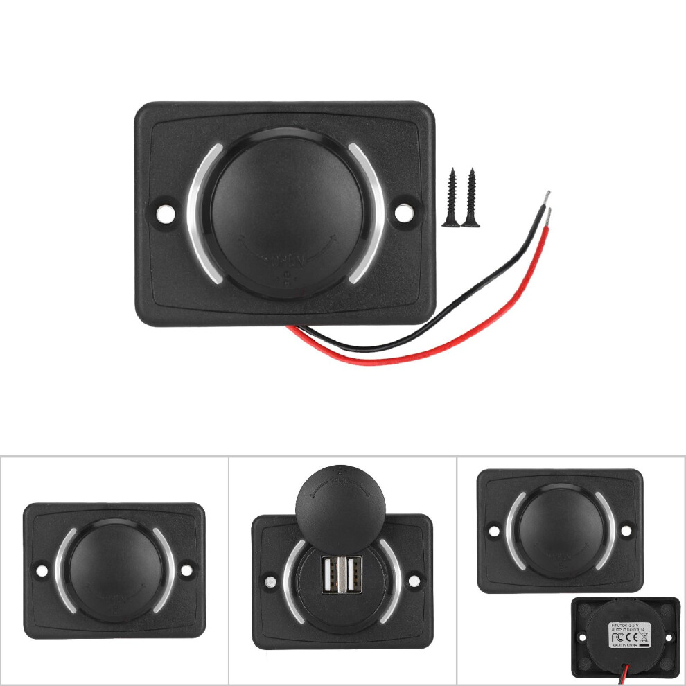 Car Power Socket With Dual Usb Ports Dc12v/24V 3.1A Led Indicator Black 4611393287327