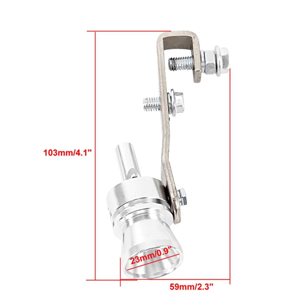 Car Turbo Bov Whistle Sound Generator Aluminum Exhaust Pipe Tip Silver 6901393287693