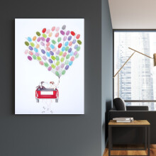 DIY Wedding Guest Fingerprint Canvas Painting 30x40cm HK156