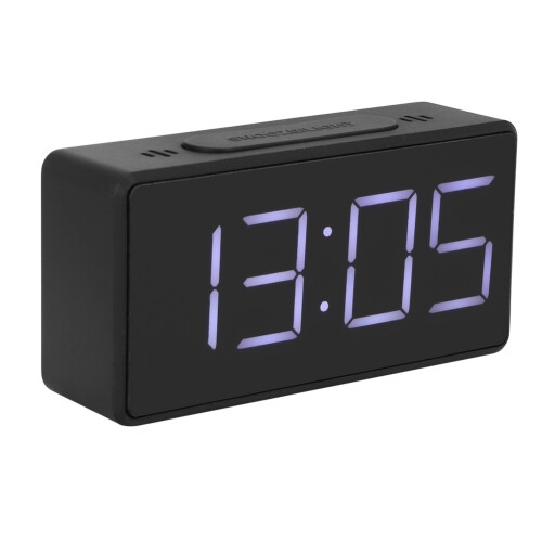 LED Electronic Alarm Clock with Snooze, 10x3x5cm, Black 2