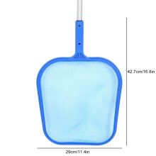 Swimming Pool Leaf Rake Net Cleaning Skimmer with Aluminum Rod, 42.7x29cm