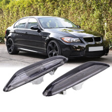 E90/E91/E92/E93 2006-2011 Side Marker Turn Signal Lampshade Pair Smoked/Clear