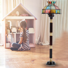1:12 Miniature Doll House LED Floor Lamp Toy Accessory, Metal