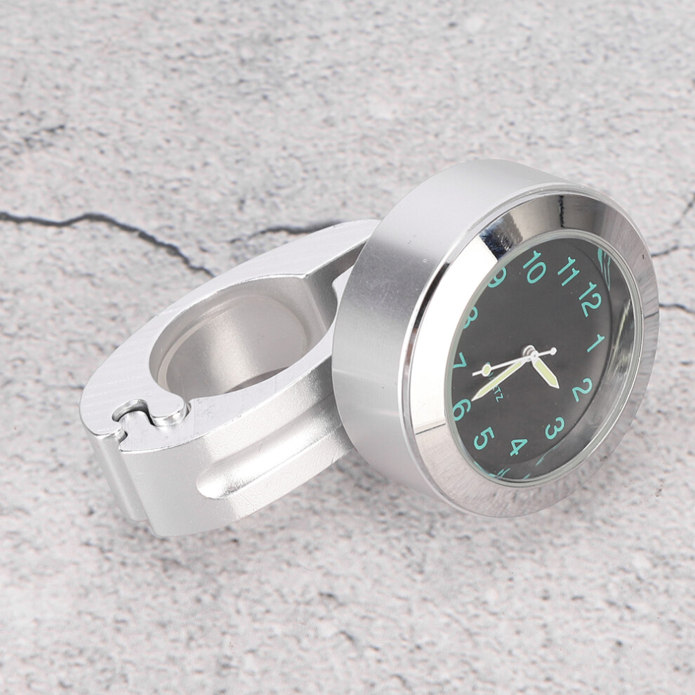 Motorcycle Handlebar Waterproof Shockproof Dial Clock Watch Aluminium 43Mm Silver 8261393344351