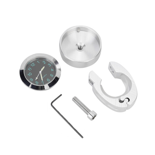 Motorcycle Handlebar Waterproof Shockproof Dial Clock Watch Aluminium 43mm 2