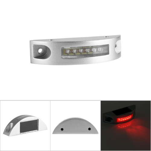 Solar Pathway Light 6 LEDs Waterproof Casting Aluminum Red Driveway 2