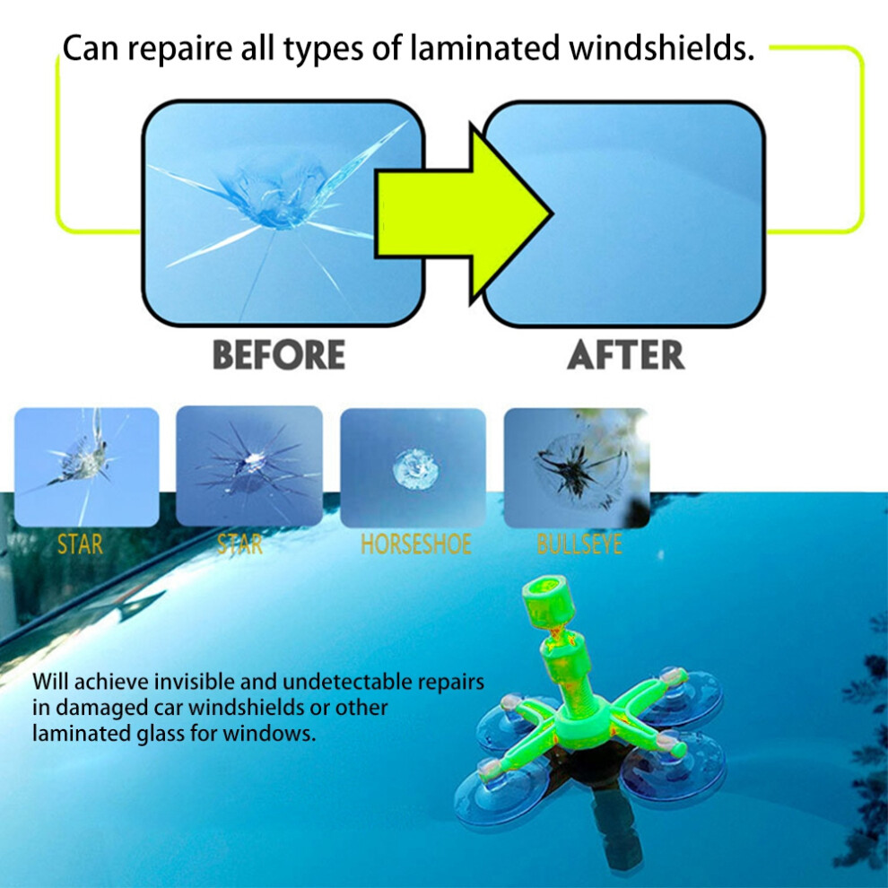 Diy Windshield Repair Kit - Crack & Star Glass Restorer, All Laminated Windshields 3271393345000