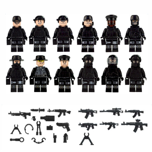 12pcs Military Team Building Block Figures