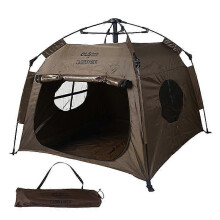 (Dark Brown) Portable Pet Tent Foldable Playpen for Dogs Cats Indoor Outdoor Automatic Waterproof with Bag