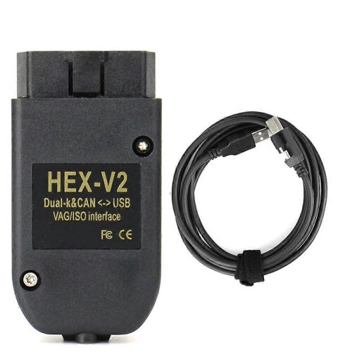 (Black, English) FT232 V25.3 VAG Scanner Tool OBD2 Diagnostic Cable HEX V2 VAGCOM 2
