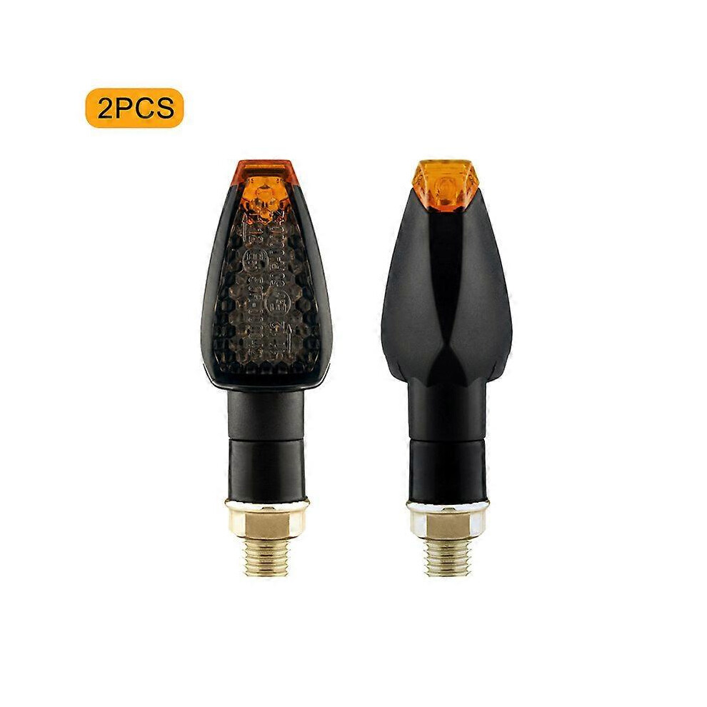 (E50 2Pcs) E50 Approved 14Led Motorcycle Turn Signal Blinker 12V/24V M10 Light/Amber 5704557386864