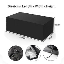 (Black, 110X110X70cm) Heavy Duty Waterproof Patio Furniture Cover for Sofa Table Chair, Windproof European Garden