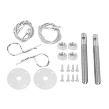 Hood Lock Clip and Pin Plate Kit for Car - Bonnet Lock Accessory Easy Install