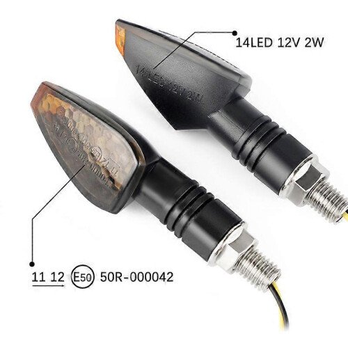 (E50  4PCS) E50-geprüfter 14-LED-Motorradblinker, gelb, 12 V/24 V, M10 1