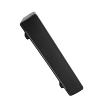 Black Stereo Soundbar for PC & Mobile Wired with Bass 3.5mm Jack Compact
