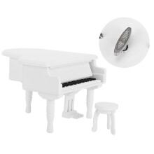 White Wooden Piano Music Box, Gift Idea