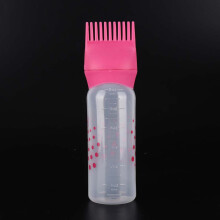 DIY Hair Dye Applicator 170ml Rose Red Hair Dye Bottle with Comb for Home Use
