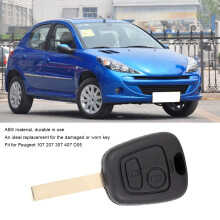 2-Button Black ABS Car Key Shell Fit for Peugeot 107 207 307 407 D05
