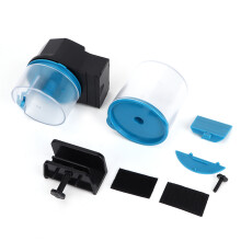 Distributeur automatique de nourriture pour poissons facile Ă installer pour aquarium. Programmable et dotĂ© d'une minuterie et d'un bac Ă