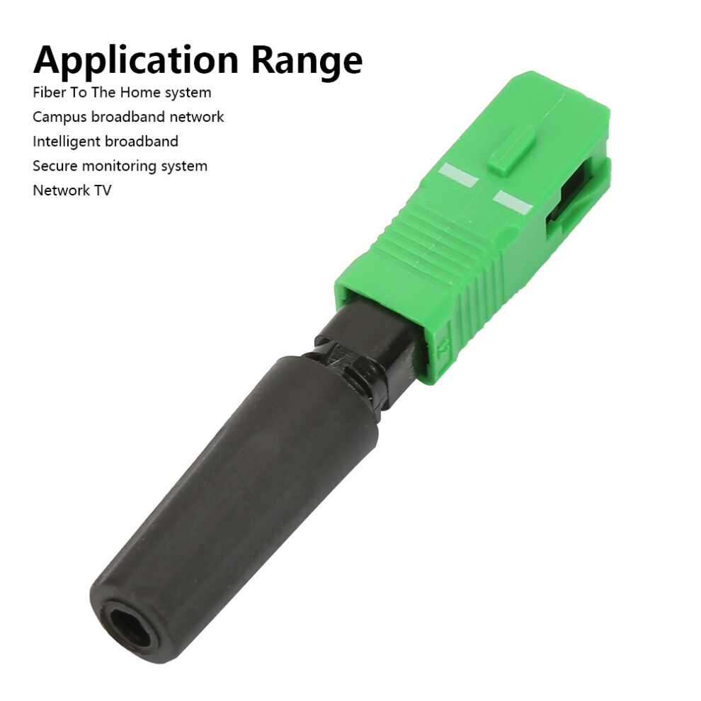 100Pcs Sc/Apc Fiber Connectors For Ftth & Lan Green/Black 3251393313773