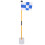 Golf Putting Green Flagpole Set with Blue/White Grid Flag, 82cm 8