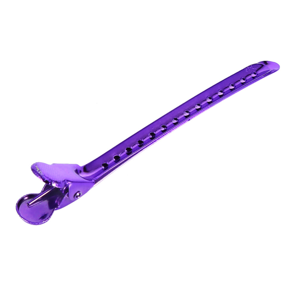 12PCS Purple Hair Clips Set, 9.5cm Salon Hairdressing Clamps