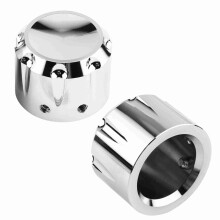 2pcs CNC Aluminum Skull Nut Covers for Motorcycle Front Axle, Plating