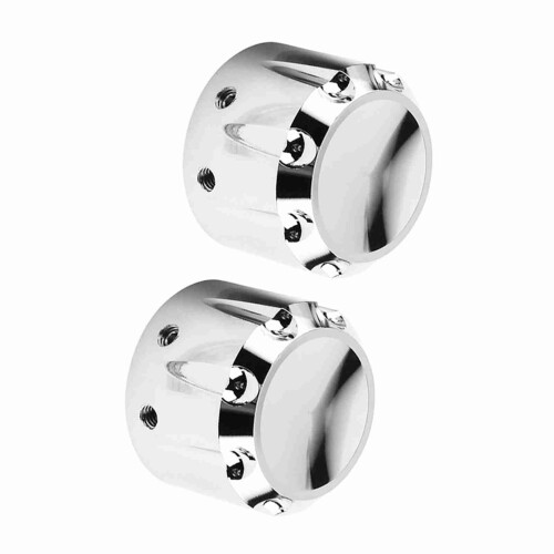 2pcs CNC Aluminum Skull Nut Covers for Motorcycle Front Axle, Plating 1