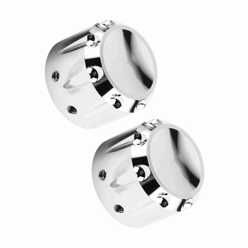 2pcs CNC Aluminum Skull Nut Covers for Motorcycle Front Axle, Plating 2